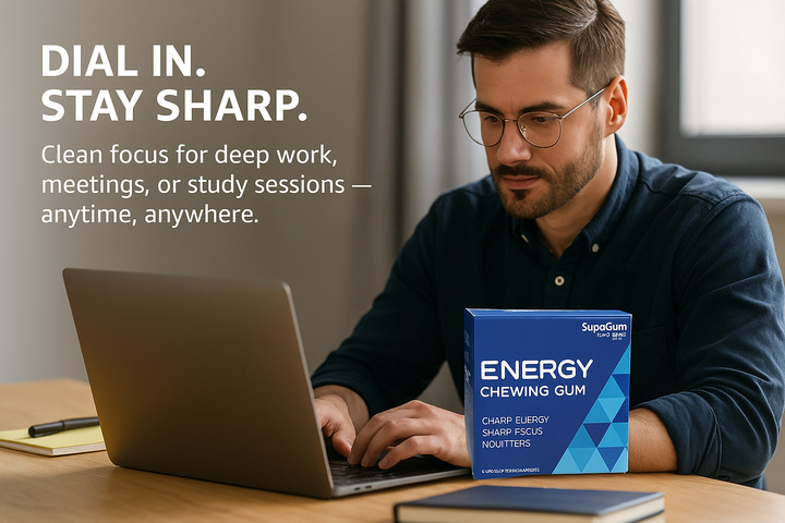 SupaGum Caffeine Gum - Energy That Thinks