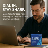 Sharp Focus. Clean Energy. Zero Jitters. 54 Pieces - 6 Carry Packs